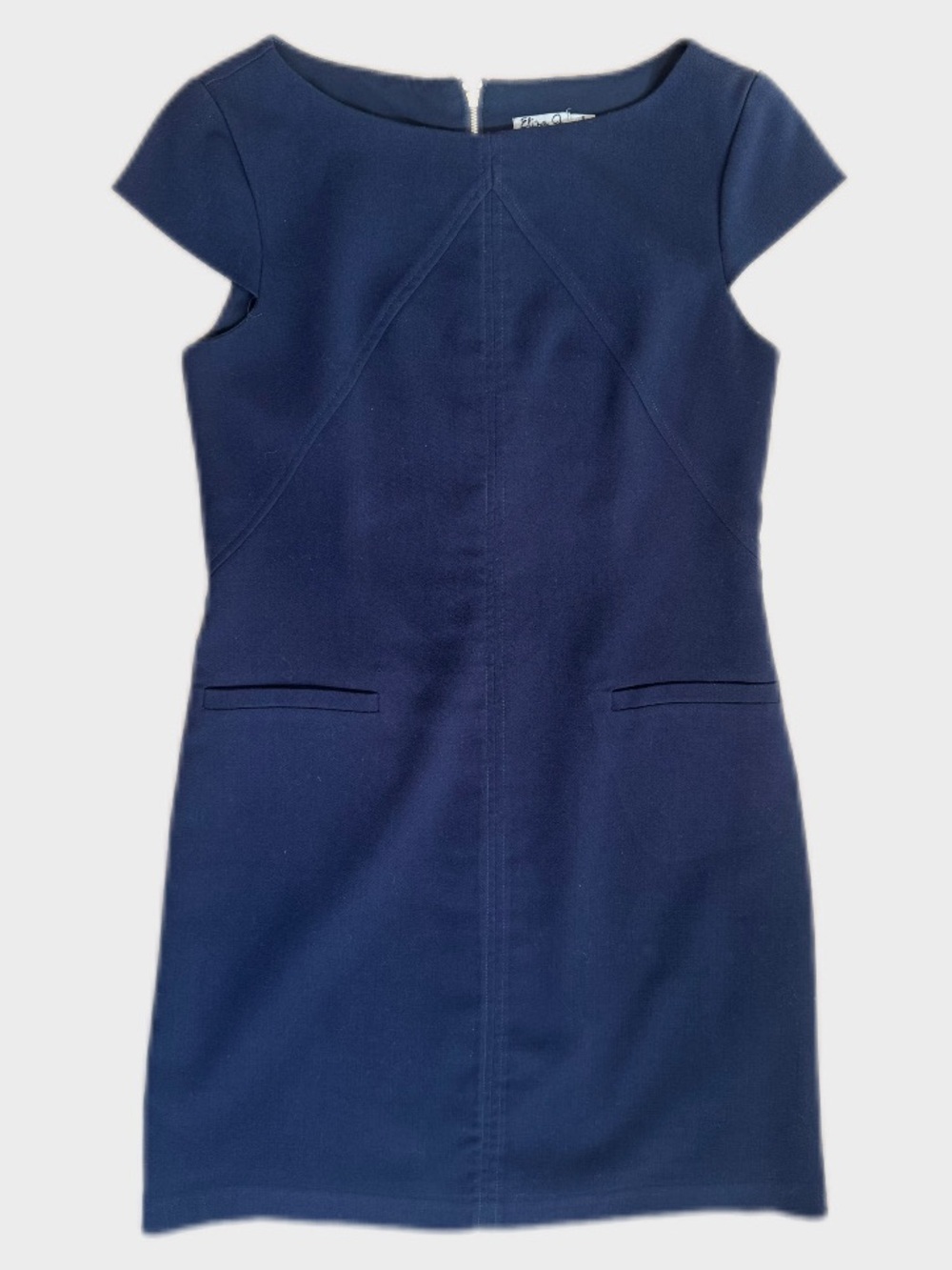 Eliza J Navy Boatneck Cap Sleeve Sheath Dress Size 6